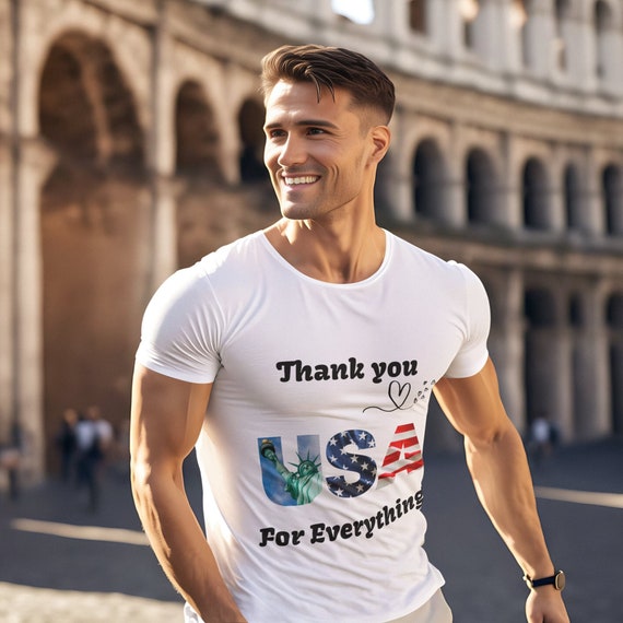 Love America USA T-Shirt – Patriotic Gift for Him or Her, Red White Blue Tee, 4th of July Shirt, American Pride Unisex Top