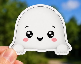 Pegatina de fantasma de Halloween para coche, pegatina de fantasma adorable asomándose, pegatina kawaii espeluznante para ventana, pegatina espeluznante para parachoques, regalo de accesorio gótico para coche