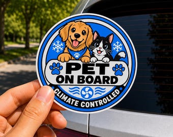 Autocollant découpé « Animal de compagnie à bord » | Climatisation, Chien et Chat