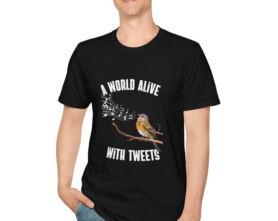 Bird Lover Shirt | Black Bird Tee for Bird Enthusiasts | Cute & Comfy Gift for Birdwatchers, Nature Lovers