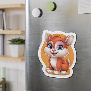 Fox Die-Cut Magnets - Adorable Cartoon Animal Design for Kids and Nature Lovers, Kawaii Fox Decor, Cheerful Animal Lover Gift, Fun Laptop