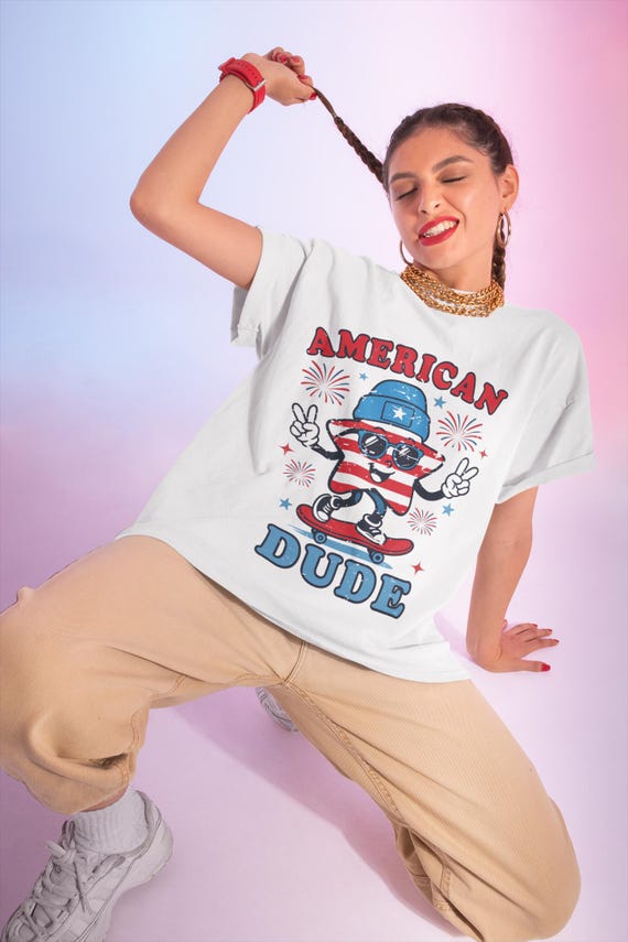 American Dude Graphic Tee – Unisex Patriotic 4th of July USA Shirt for Men