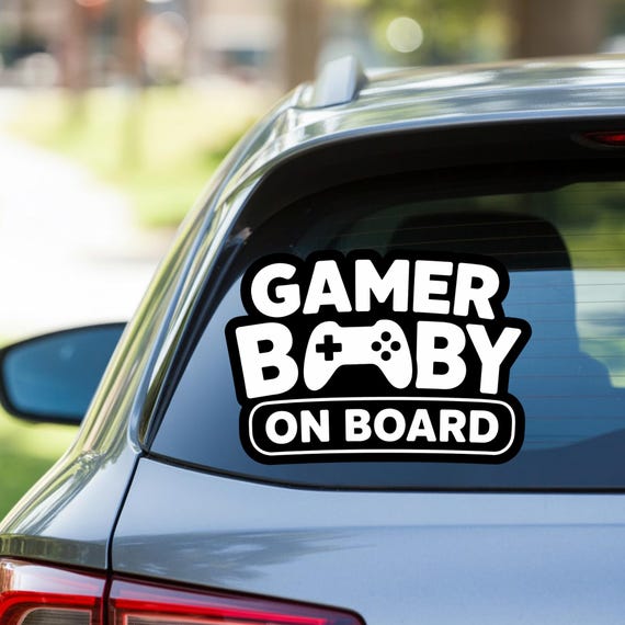 Gamer Baby On Board Sticker, Gaming Car Decal, Baby Gamer Sign, Gamer Dad Car Sticker, Controller Baby On Board Decal