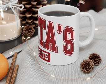 Santa's Favorite Christmas Mug, Funny Holiday Coffee Cup, Festive Santa Ceramic Mug, Cute Christmas Gift, Personalized Holiday Mug for