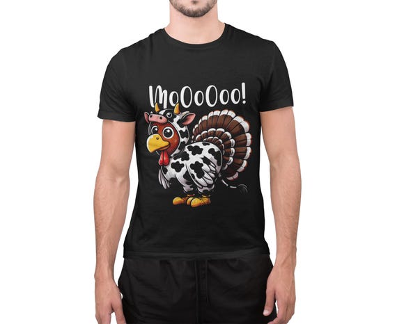 Bird shirt,bird shirt design | Cute Farm Animal Mashup Art for Thanksgiving | MooOoo Cow Hybrid Illustration | Express Delivery available