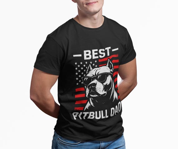 Best Pitbull Dad Unisex T-Shirt | Father's Day Gift, Dog Lover Apparel, Animal Rights Support, Summer Casual Wear