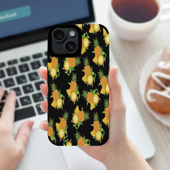 Phone Fiber Skin Case Ananas – Lightweight and Stylish Protective Cover for iPhone & Samsung – Customizable Designs Available!