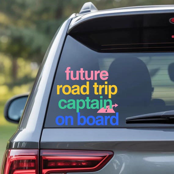 future road trip captain on board sticker | outdoor die-cut