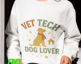 Vet Tech Winter Sweatshirt with Festive Seasonal Graphic and Cozy Holiday Inspired Apparel Design
