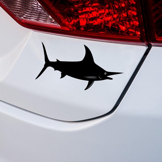 Black Swordfish Sticker Outdoor Die-Cut Sticker | Transparent Vinyl