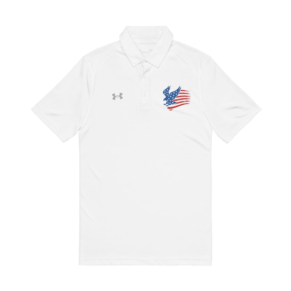 Patriotic Men’s Polo Shirt – Casual USA Flag Shirt for 4th of July, Golf, or Summer Events
