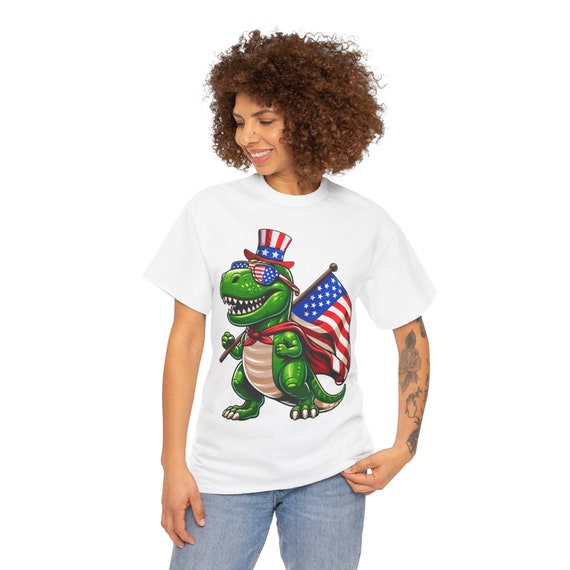 Patriotic T‑Rex T‑Shirt – Funny Unisex 4th of July USA Flag Dinosaur Tee