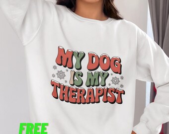 Festive Therapist Statement Sweatshirt with Winter Holiday Graphic Design and Seasonal Cozy Style