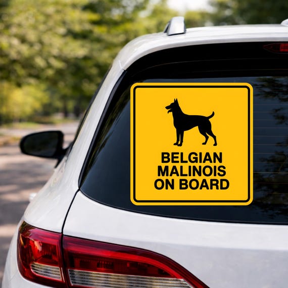 Belgian Malinois On Board Sticker, K9 Dog Car Decal, Protection Dog Sign, Police Dog Sticker, Waterproof Outdoor Vinyl
