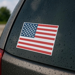Wasserdichter Aufkleber mit amerikanischen Flagge - Rechteckiger USA Vinyl Aufkleber für Autos, Fenster, Stoßstangen und Zubehör