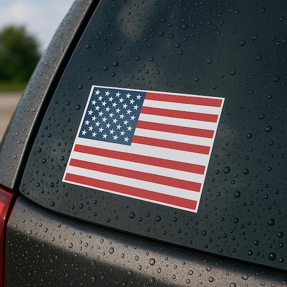 Rectangular United States American Flag Decal - Waterproof Vinyl Sticker for Cars, Windows, Bumpers & Accessories, Perfect for 4th of July