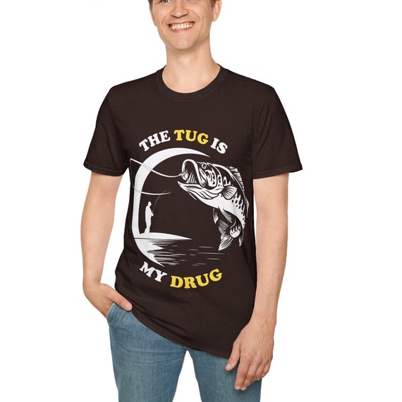 The Tug Is My Drug Art Print – Funny Fishing Wall Art for Men, Fisherman Gift, Rustic Cabin Decor, Lake House Poster, Outdoorsman Humor