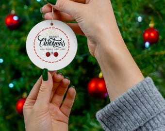 Christmas Ornament, Ceramic Decor, Festive Holiday Decoration, Tree Hanging Ornament, Christmas Gift, Tree Decor, Xmas Ornament,