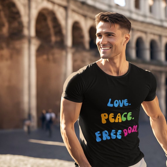 Love Peace Freedom Wall Art Print – Inspirational Typography Poster for Living Room, Modern Home Decor, Gift for Her or Him
