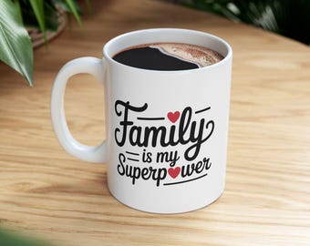 Family Superhero Mug | Perfect Gift for Dad | Funny Coffee Cup for Heroes