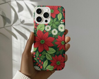 Red Green Geometric Tough Phone Case – Dual-Layer Impact Resistant Cover for iPhone & Samsung, Lightweight Protective Gift