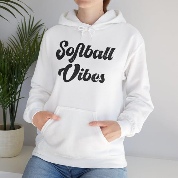 Softball Lover Unisex Hoodie | Retro Baseball Vibes Pullover Shirt Gift Idea, Men Women Kids Boys Girls