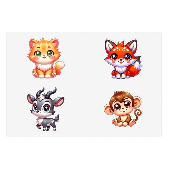Adorable Animal Sticker Sheets | Cute Pet Stickers for Kids, Journals, Scrapbooking, and Crafts