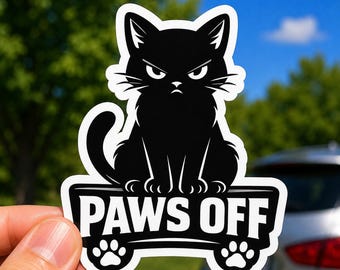 Divertida pegatina de gato negro para coche, pegatina de gato gruñón con las patas fuera, pegatina sarcástica para ventana, pegatina para parachoques para amantes de los gatos, regalo de accesorio de vinilo para coche