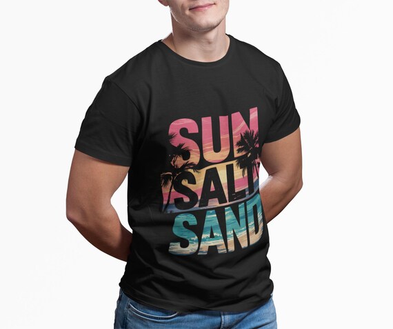 Sun, Salt, Sand Unisex Heavy Cotton Tee | Beach Lover Shirt, Summer Vibes T-Shirt, Casual Wear, Vacation Outfit, Relaxed Fit Top