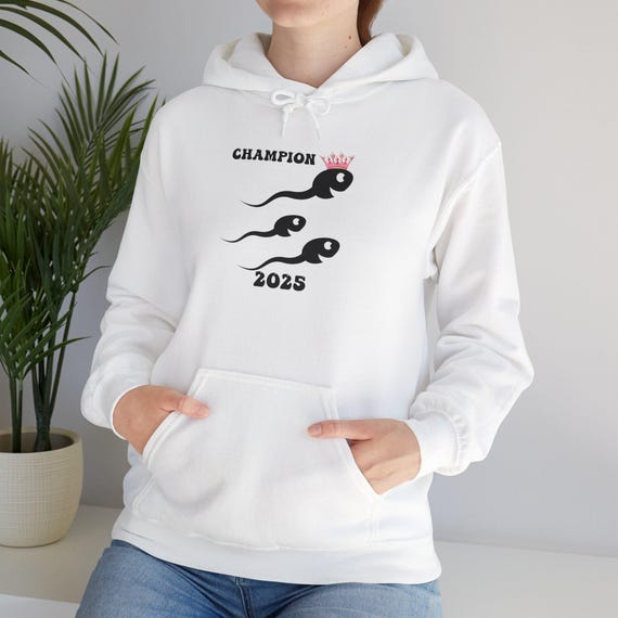 Funny Sperm Hero Hoodie - Unisex Heavy Blend™ Sweatshirt, Hilarious Gift for Men & Women with Crown Design