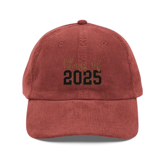 Vintage Corduroy Cap, Class of 2025 Graduation Hat, Trendy Gift for Graduates, Stylish Everyday Wear, Adjustable Dad Hat