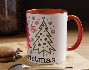 Merry Christmas Coffee Mug, Holiday Tea Cup, Festive Hot Cocoa Mug, Seasonal Drinkware, Christmas Gift for Coffee Lovers