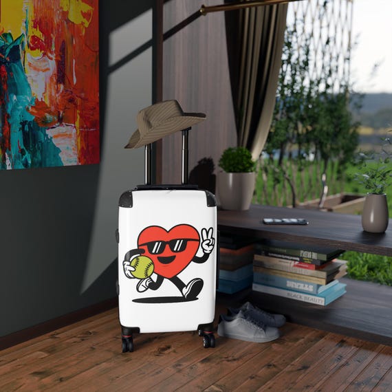 Softball-Themed Suitcase - Durable & Lightweight Luggage for Softball Fans - Unique Gift for Players, Coaches -Travelers