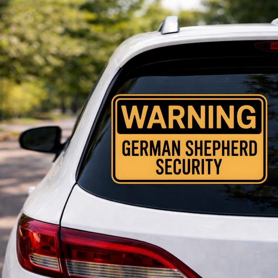 Warning German Shepherd Security Sticker, Guard Dog Warning Car Window Decal