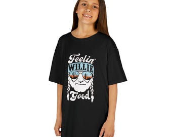 Feelin' Willie Good Kids T-Shirt | Funny Country Music Tee for Boys & Girls | Western Toddler Graphic Shirt