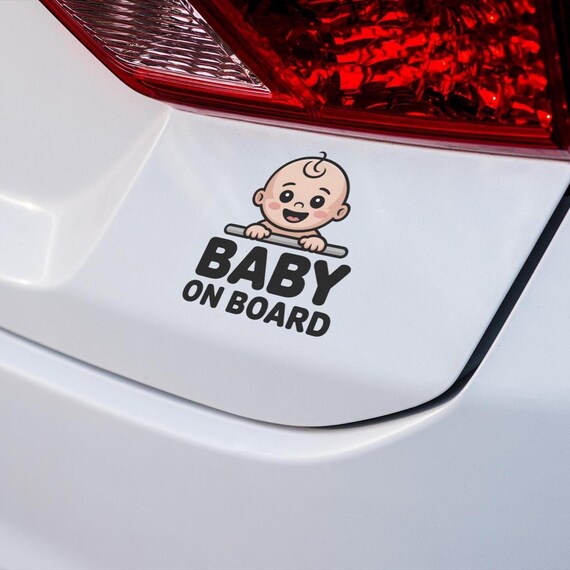 Funny Baby On Board Vinyl Decal | Family Car Window Sticker | Feral Kids Sticker | Cute Baby Car Decal