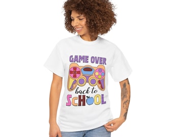 Game Over Back to School T-Shirt | Funny Gamer Tee for Kids and Teens | First Day School Shirt