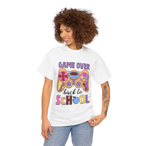 Fun Game Over School Shirt | Back to School Gamer T-Shirt | Cool Student Gaming Tee