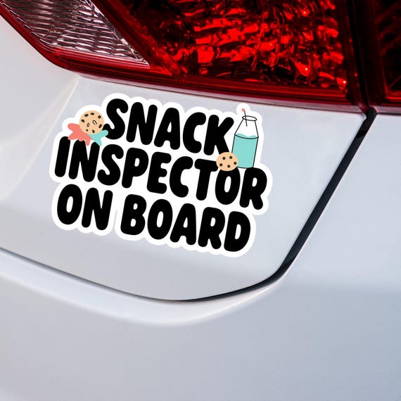 Snack Inspector On Board sticker | Die-Cut Transparent Outdoor Sticker