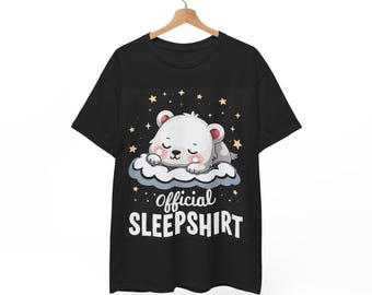 Cute Bear Sleep Shirt | Cozy Pajama T-Shirt for Women | Funny Bedtime Animal Tee