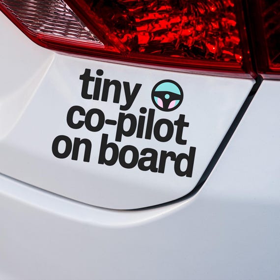 tiny co-pilot on board Sticker | Transparent Die-Cut Outdoor
