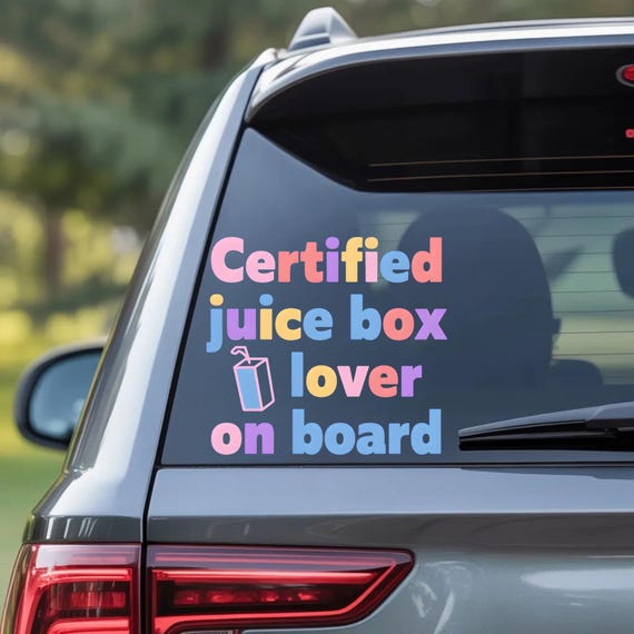Juice Box Lover On Board Car Sticker, Funny Baby Car Decal, Cute Kid On Board Sticker, Family Car Vinyl, Parent Humor Gift