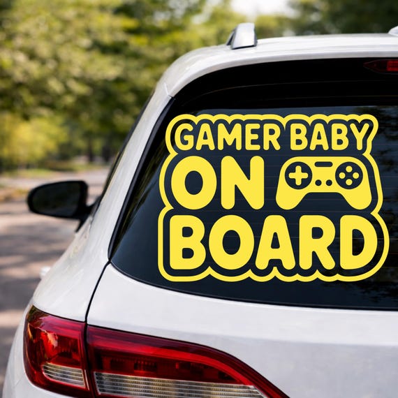 Gamer Baby On Board Sticker, Gaming Car Decal, Baby Gamer Sign, Gamer Dad Car Sticker, Controller Baby On Board, Family Car Decal