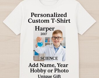 Personalized T-Shirt with Photo, Name & Year – Custom Hobby Shirt for All Ages
