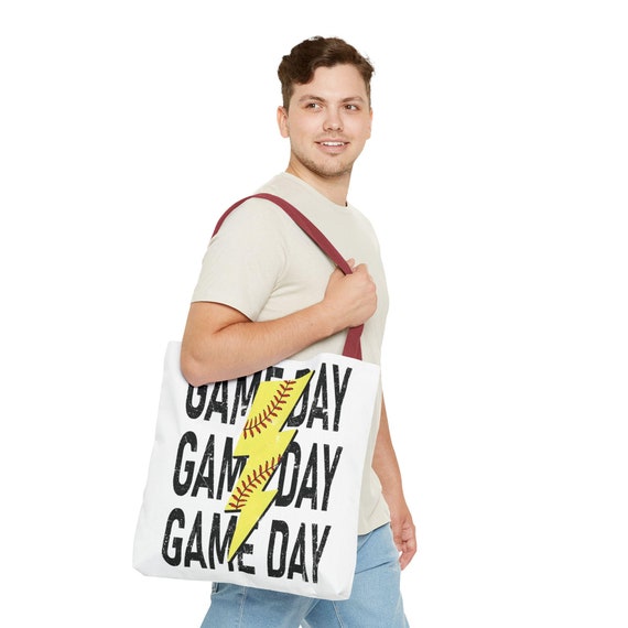 Softball Game Day Tote Bag - Sports Fan Gift, Team Supporter Bag, Sports Mom, Softball Coach, Sports Event Gear