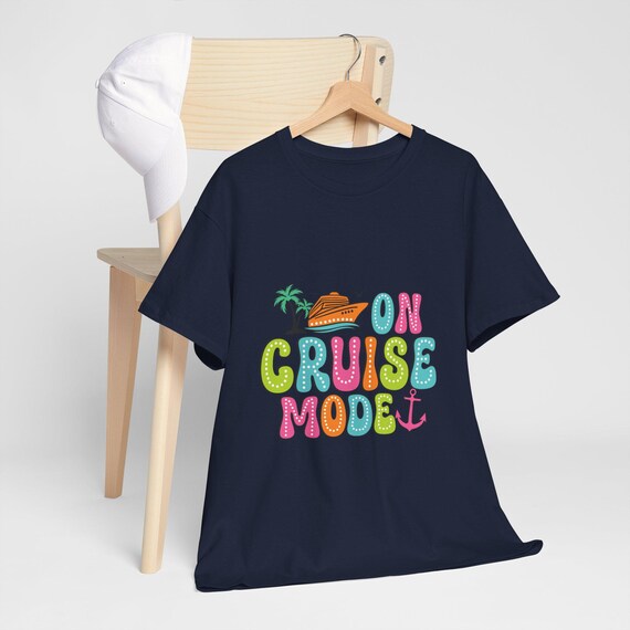 On Cruise Mode T-Shirt - Vibrant Vacation Apparel - Tropical Ship Design