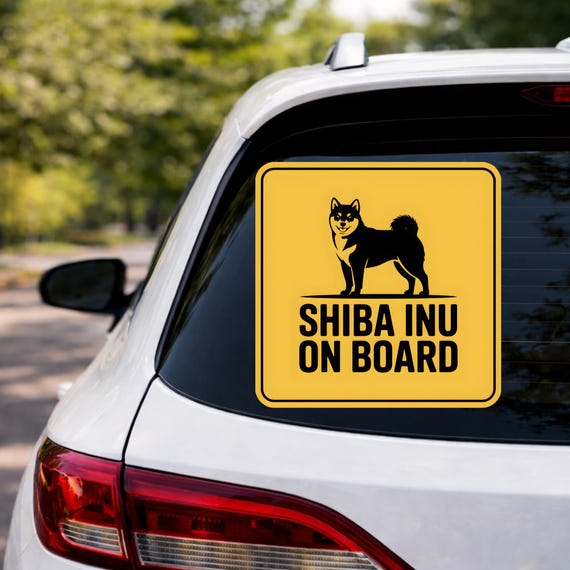 Shiba Inu On Board Sticker, Dog Car Decal, Shiba Dog Sign, Pet Warning Sticker, Waterproof Outdoor Vinyl