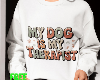 Festive Therapist Phrase Sweatshirt with Cozy Winter Style and Holiday Inspired Graphic Artwork