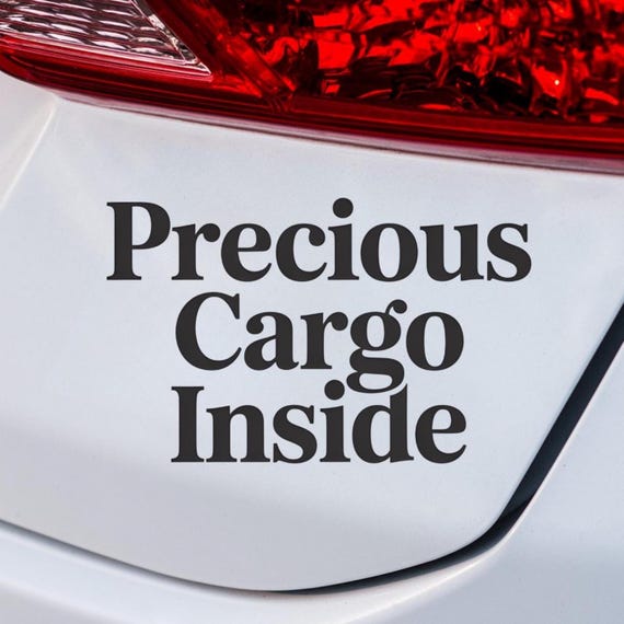 Precious Cargo Baby On Board Car Sticker, Minimalist Baby Car Decal, New Parent Gift, Cute Family Car Vinyl, Mom Dad Baby Sign