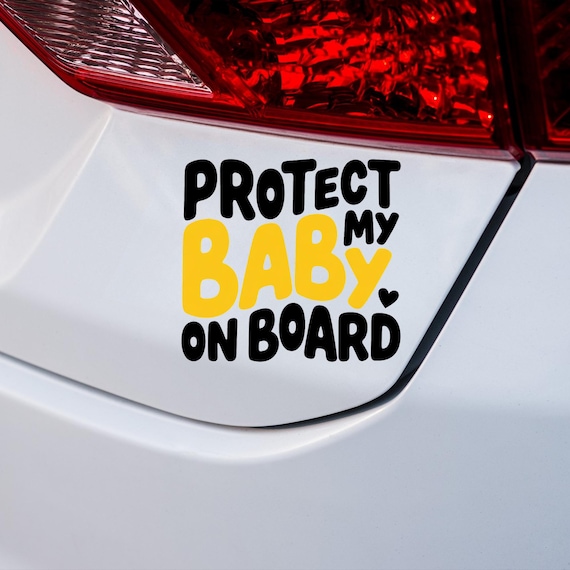 Protect My Baby On Board Car Decal, Baby On Board Sticker, Multiple Colors, New Parent Gift, Family Car Sticker